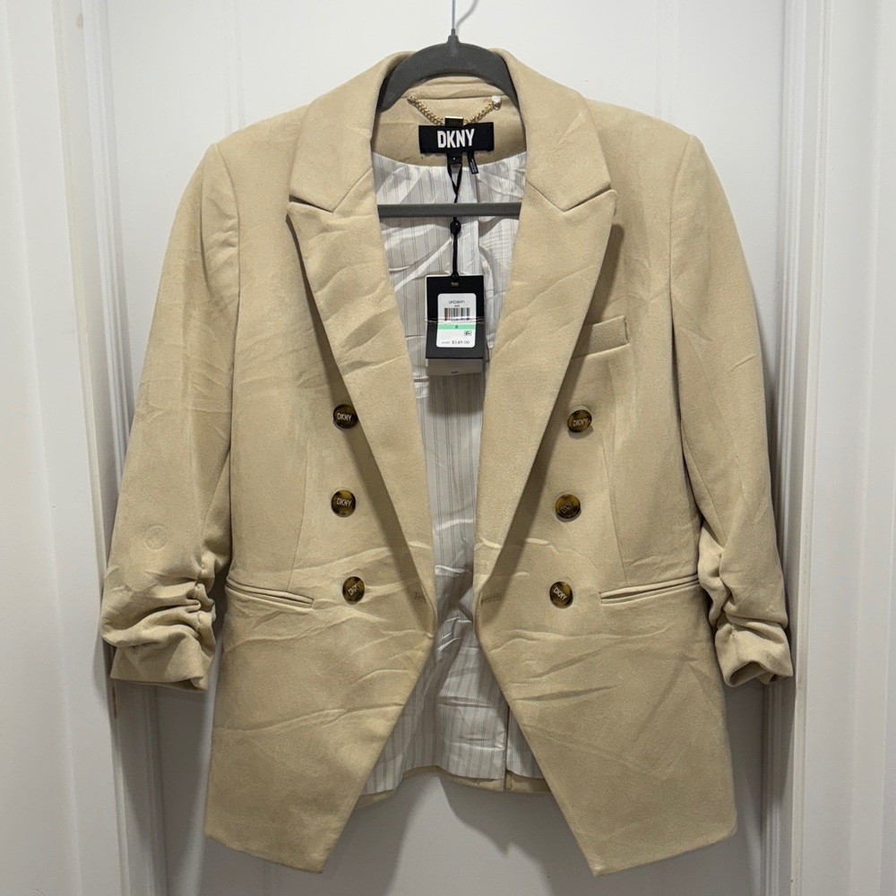 DKNY Tan suede like blazer